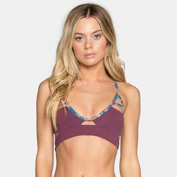 Tavik Purple & Blue Patterned Cutout Bikini Set - Picture 2 of 9